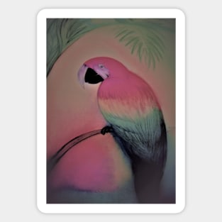 MUTED PASTELS, RAINBOW TROPICAL PARROT Sticker